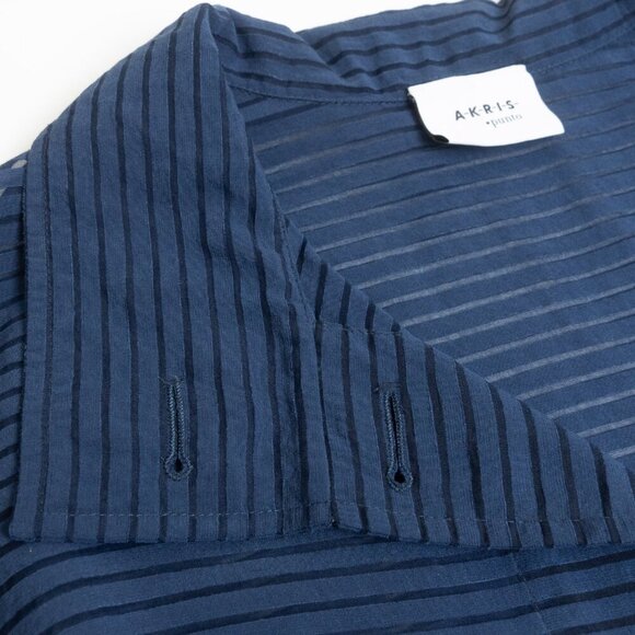 Akris Punto Navy Sheer Striped Blazer Jacket Silk Blend - Picture 6 of 16